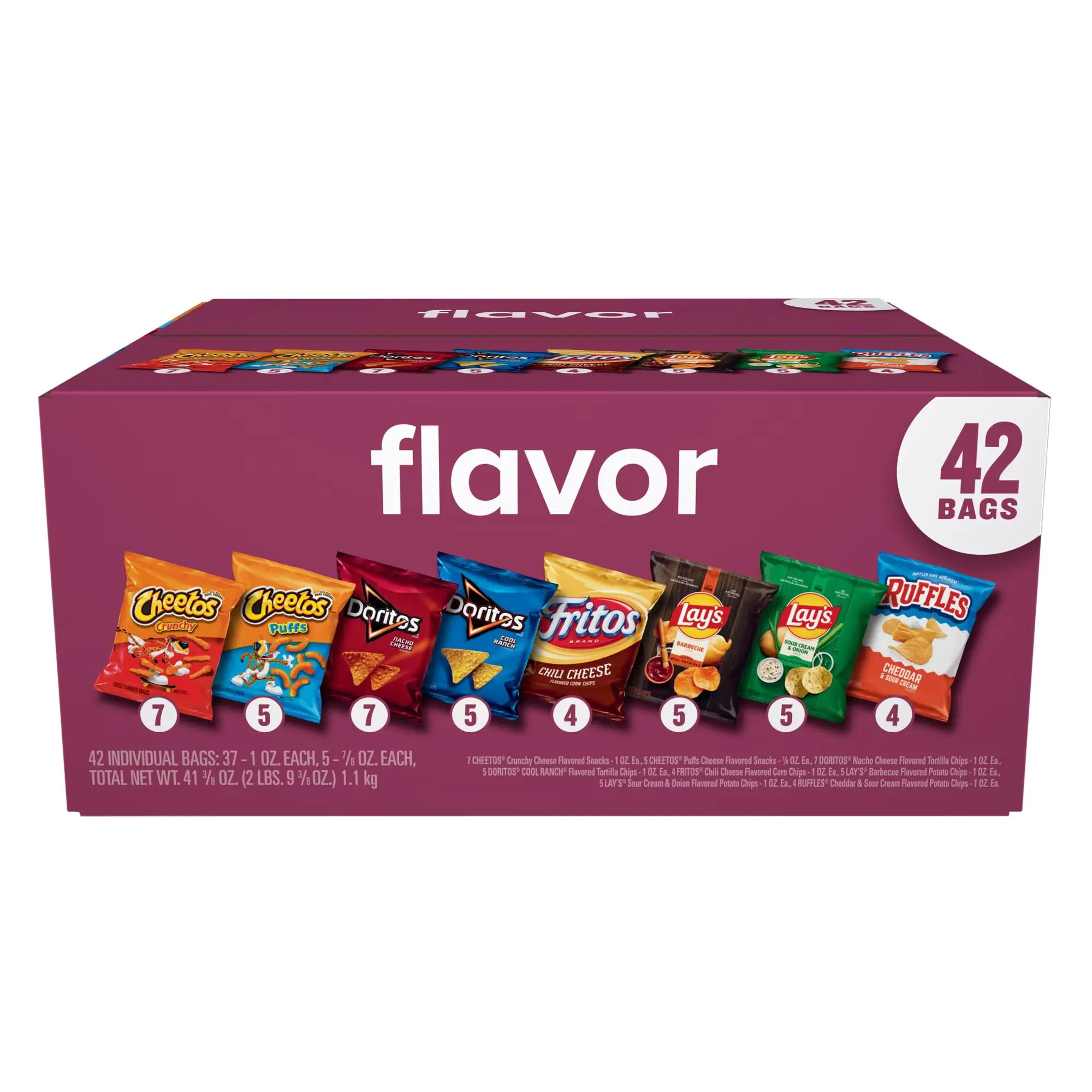 Frito-Lay Flavor Mix Variety Pack Snack Chips, 42 Count Multipack Frito-Lay Flavor Mix Variety Pack Snack Chips, 42 Count Multipack