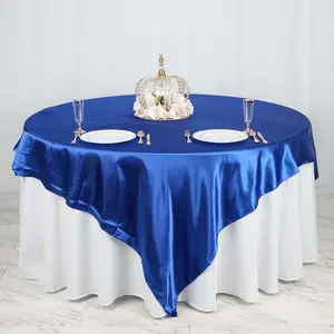 Satin Table Overlay 90"x90" Royal Blue - Smooth Finish Table Topper