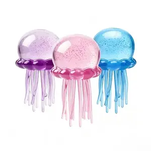 Upgraded Glitter Soft Jellyfish Squeeze Stress Ball, Dual-Use Fidget Sensory Toy for Kids Sensory Play & Adults Stress Relief, Calm Down Toy for ADHD Anxiety Autism, Perfect for Birthday Party Favors, Classroom Prizes, Goodie Bag Fillers