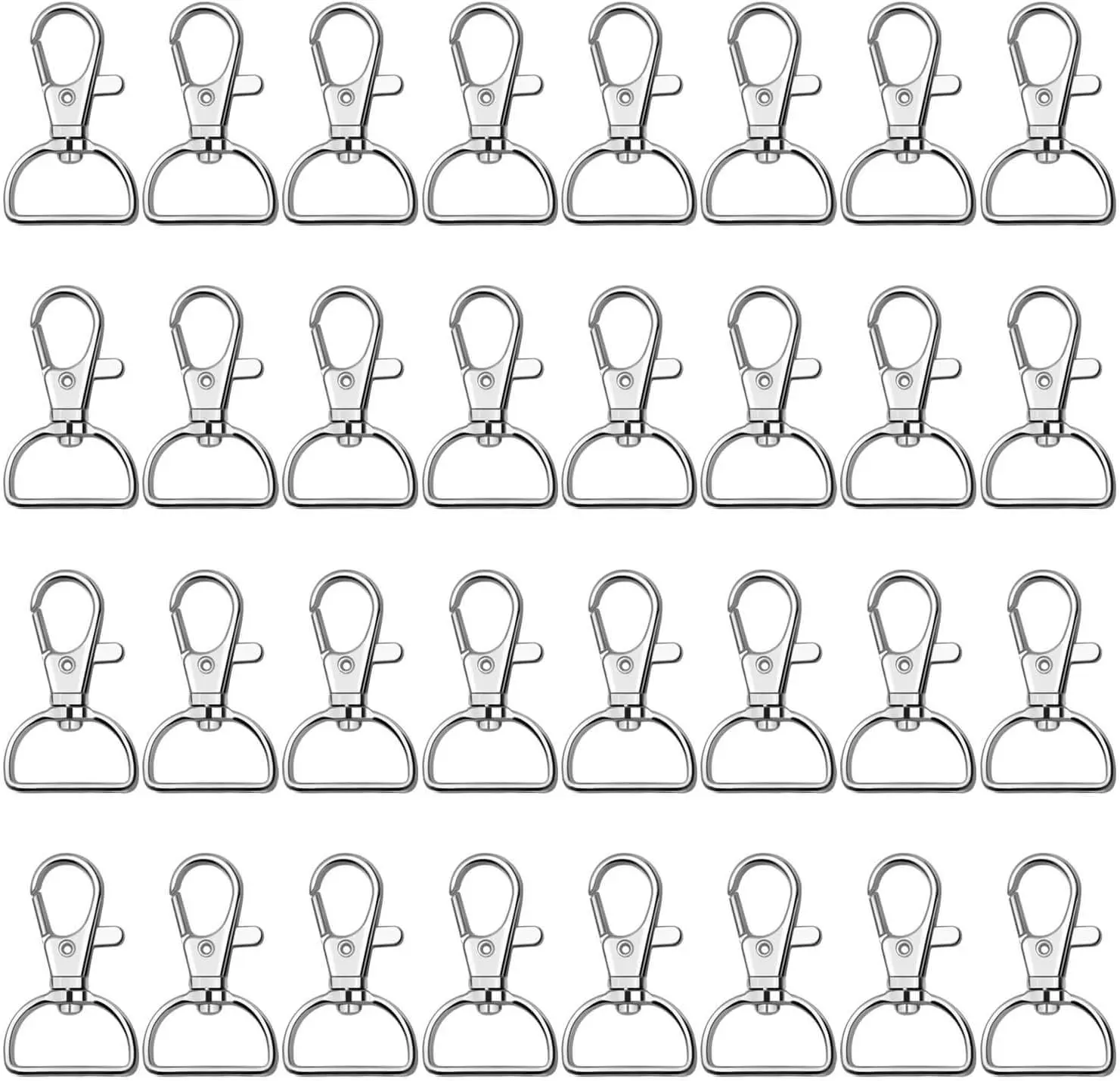 Key Chain Clip Hook,  D Ring Clip  Lanyard Swivel Snap Hooks Clip  Key Ring for Crafts and Purse Hardware (3/4 inch)