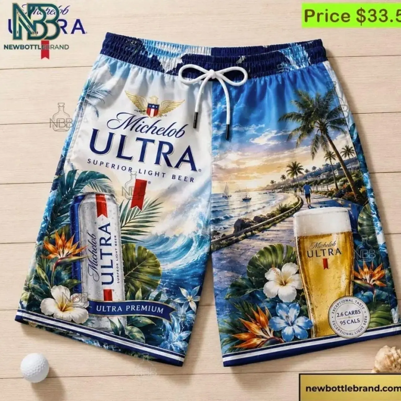 Michelob Ultra Summer Vibes Men Hawaiian Short SSG 88X