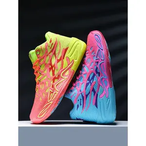 Couple Basketball Shoes, Breathable Comfort Fabric, Trendy Color Block Design, Anti-Slip Durable Sole, Sports Essential, Stylish Basketball Shoes(Sheets)