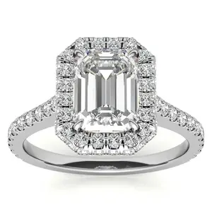 14k Gold Moissanite Emerald Shape Ring – LR00203