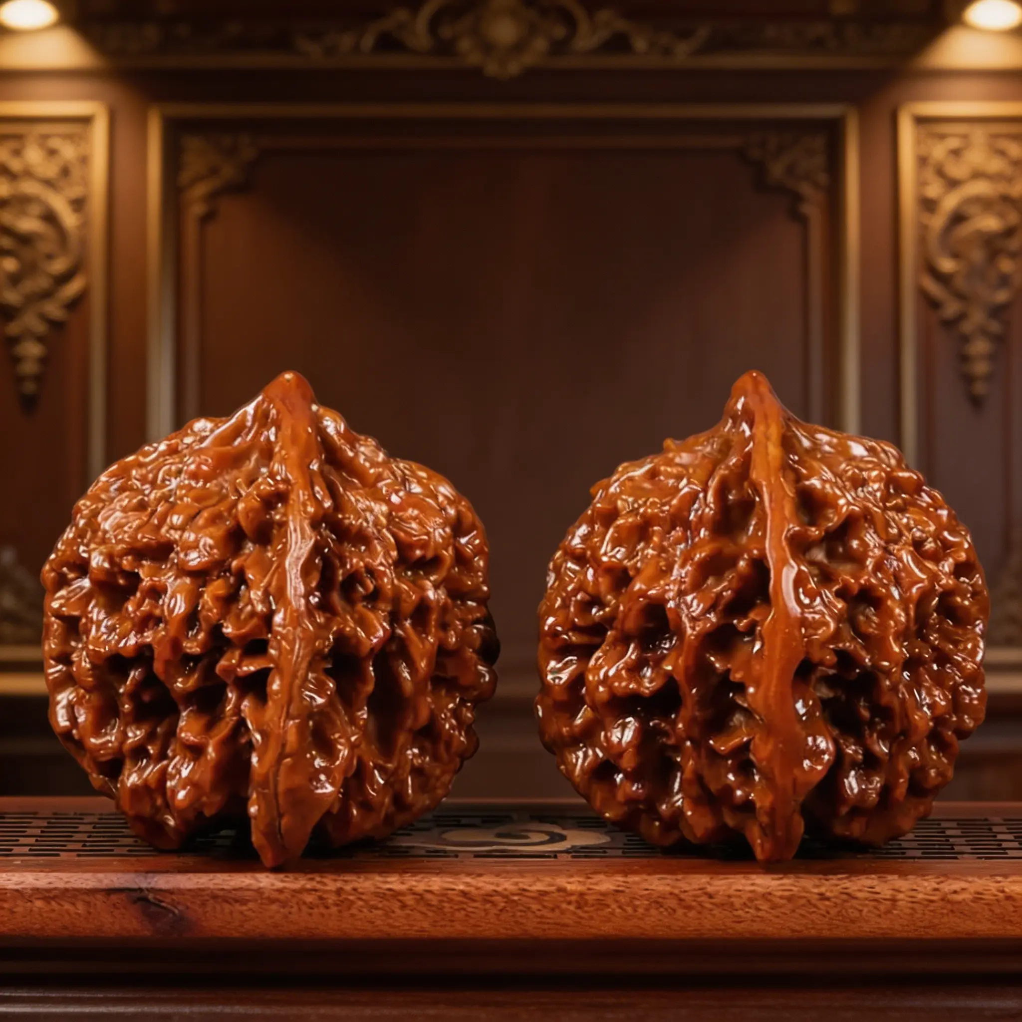 Premium Ergonomic Wooden Walnut Hand Massager Balls, Natural Grain Stress Relief Ornaments for Meditation & Relaxation