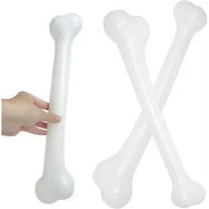 4E's Novelty 15" Jumbo Bone Prop 2 Pack - White Oversize Plastic Bones Halloween Jumbo Dog Bone for Photoshoot Prop and Party Decor