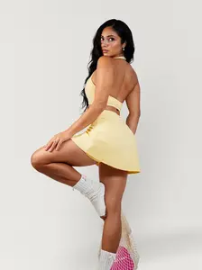 Rosette Tennis Skirt (Butter Yellow)