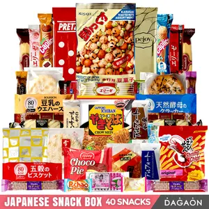 Japanese Snack Box - 40-Count. Dagashi Variety Pack with Biscuits, Cookies, Pies, Crackers, Candies & Ramen, Assorted Appetizing Snacks for Sharing, Gifting & Any Occasion.