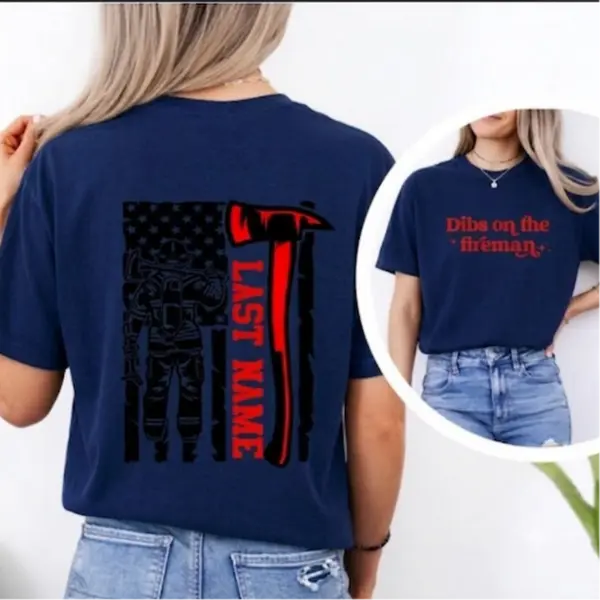 Comfort Colors Dibs On The Fireman Shirt, Custom Firefighter Wife Shirt