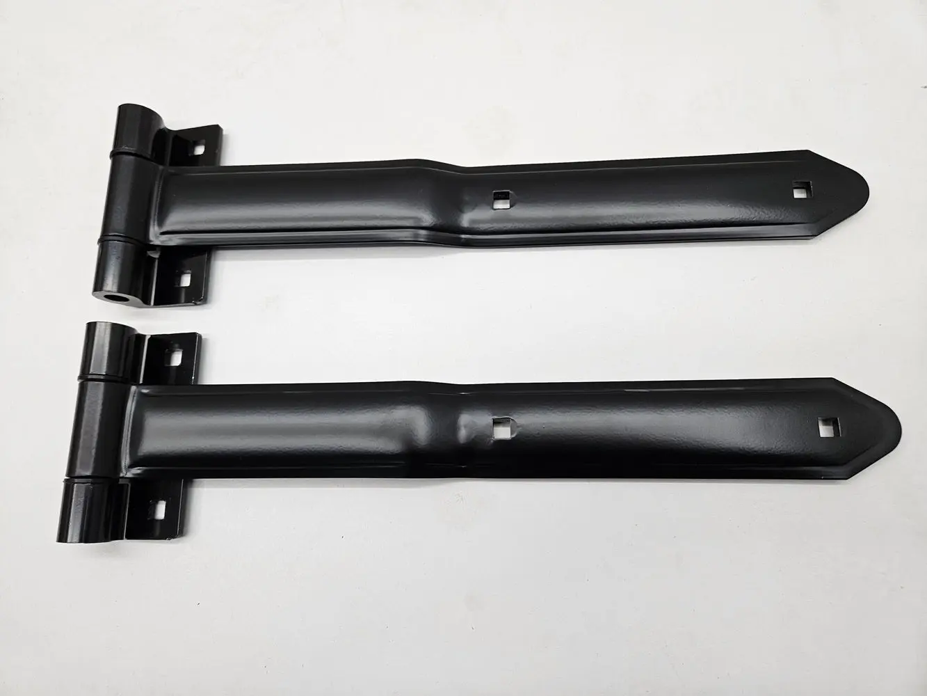 Black Aluminum Cargo Trailer RV Door 16" Strap Hinges / Pair / Offset Bent Hinges