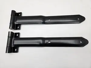 Black Aluminum Cargo Trailer RV Door 16" Strap Hinges / Pair / Offset Bent Hinges