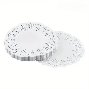 5.5-inch white round lace paper nightgown, suitable for cakes, desserts, tableware, and food decoration, 100 pieces per pack