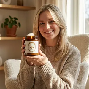 Scented Soy Candle (Multi-Size, Amber Jar)