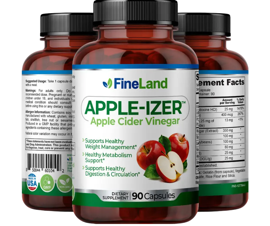 FineLand Apple-Izer Healthy Metabolism Support, Supports Healthy Digestion & Circulation Healthcare Vitamin