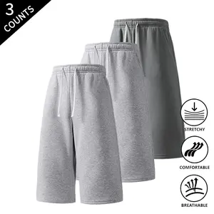 3-Pack Summer Vibes Men’s 7/8 Length Sweatpants, Oversized Baggy Fit, Elastic Drawstring, Soft Fabric, for Gym, Loungewear, and Casual Wear, Cropped Pants