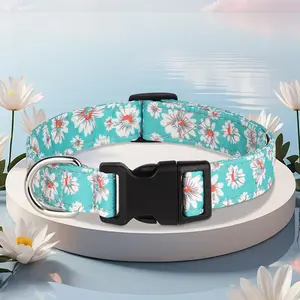 Floral Pattern Pet Collar, 1 Count Adjustable Pet Collar with Durable Buckle, Pet Supplies for Small Medium Large Dogs, Dog & Cat Accessories