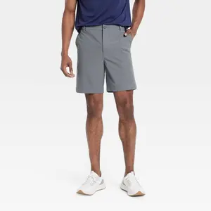 Men's 8" Golf Shorts - All In Motion Gray 30: Moisture Wicking, Quick Dry, Zippered Pocket