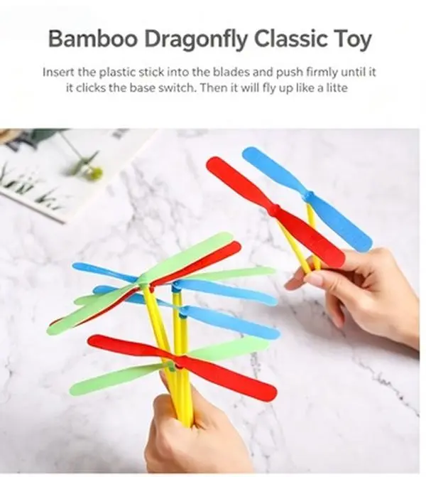 Vintage Hand‑Rub Flying Helicopter Toy Party Favors for Children