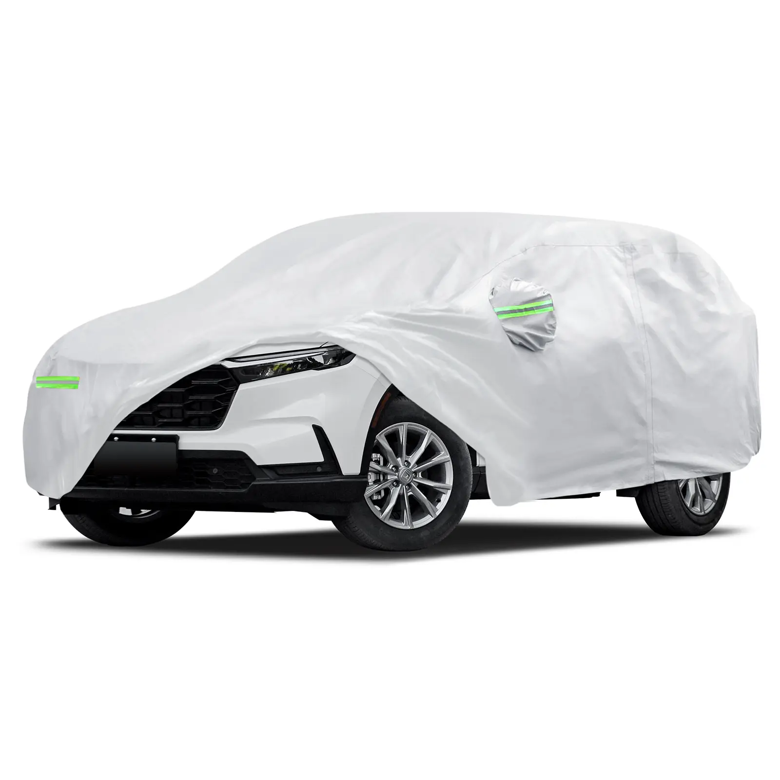 Car Cover Custom Fit for Honda CRV 1997-2025, Waterproof Full Exterior Cover Sun Rain Protection with Door Zipper Silver