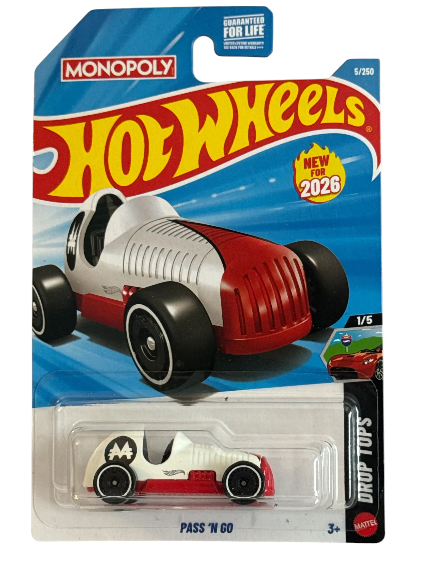 2026 Hot Wheels MONOPOLY Pass ‘N Go 5/250 Red/white