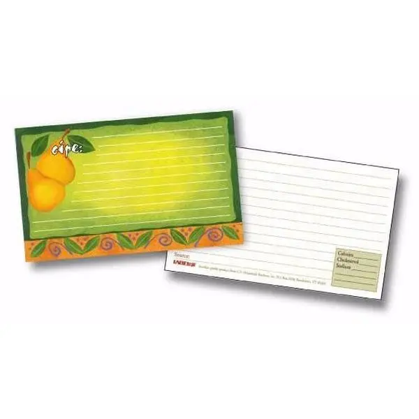 Labeleze Recipe Cards with Protective Covers 4 x 6 - Pears