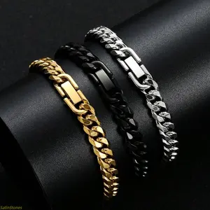 2026 new non-fading explosive titanium steel bracelet jewelry buckle grinding chain encryption chain stainless steel Cuban chain domineering and versatile