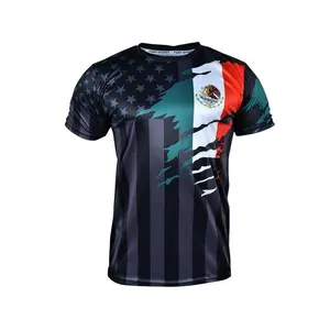 Mexico Guatemala Honduras El Salvador Usa Flag Mix Soccer Jersey, Sports Jersey, Elastic Fabric Unisex Football Shirt, Casual Fit All Seasons Wear