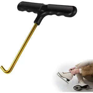 Lace Tightener Tool for Skates Stainless Steel Hook Thickened Grip Handle for Ice Skates Roller Skates Hockey Trampoline Springs