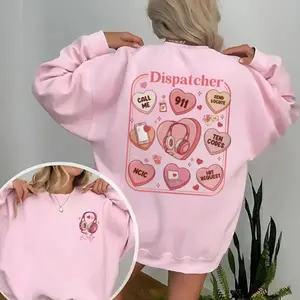 Custom Name 911 Dispatcher Valentine Sweatshirt, Personalized Emergency Dispatcher Hoodie, Funny Valentines Day Gift for Dispatcher