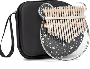 Kalimba Thumb Piano 17 Keys Crystal Acrylic Finger Piano with Tune Hammer for Beginners and Kids - Portable Music Instrument