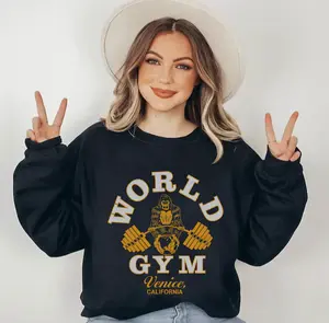 World Gym Gorilla Fitness Workout Crewneck Sweatshirt, Muscle Gym T-Shirt, 80s Retro Gym