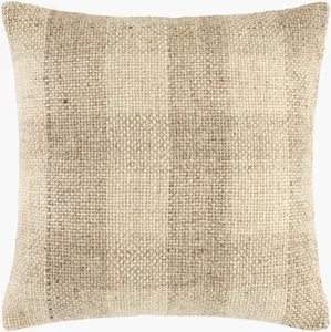 Tan Modern Accent Pillow with global details for sofa bed or accent chair