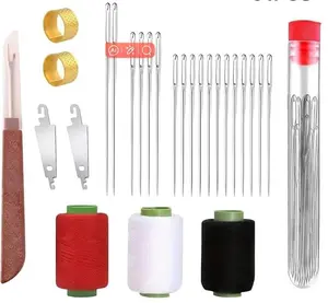 "Big Eye Steel Sewing Needles Kit, 2026 New Stainless Steel Sewing Needle for Hand Sewing,Big Eye Steel Needles Set - Long & Thin Handmade Quilting & Sewing Needles Kit for DIY Sewing(34PCS) "