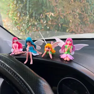 Flower Fairy Little Elf Flying Wing Mini Model, Car Interior Resin Figurines, Car Interior Decoration Accessories for Women & Girls, Car Ornament