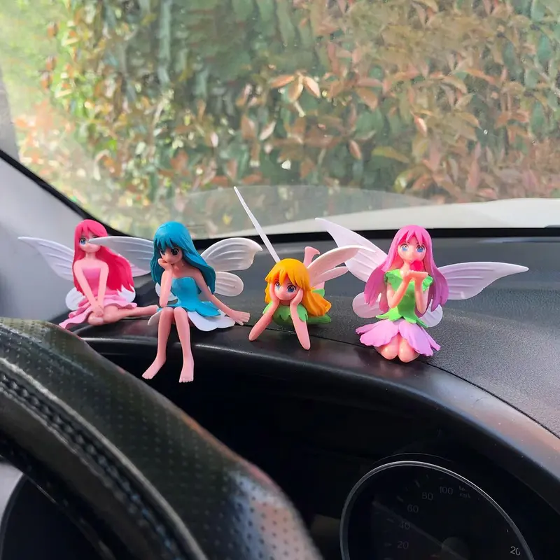 Flower Fairy Little Elf Flying Wing Mini Model, Car Interior Resin Figurines, Car Interior Decoration Accessories for Women & Girls, Car Ornament, Car Interior Accessory, Car Interior Ornaments, Car Interior Decorative