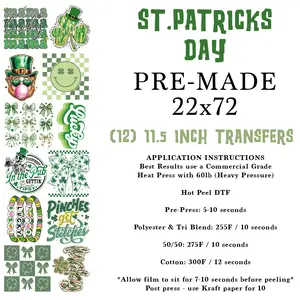 St.Patrick's Day 22"x72" Pre-Made Hot Peel DTF Gang Sheet