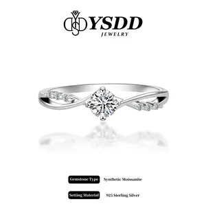 【#321 Endless Love】Dainty Twisted Pave Synthetic Moissanite Engagement Ring in 925 Sterling Silver 0.3CT