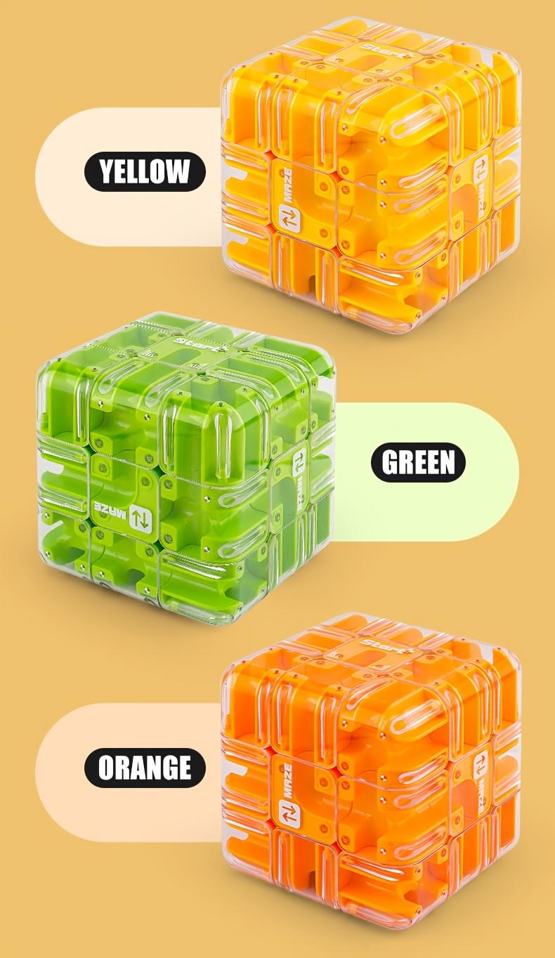 3D Maze Cube Puzzle Toy 3D Rolling Cube Educational Puzzle for Boys Teens Adults Travel Toy Orange Yellow Green Durable Maze Game Adult Maze Game