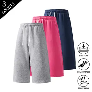 3-Pack Summer Vibes Men’s Trendy Casual 7/8 Pants, Relaxed Fit, Cropped Trousers for Outdoor Everyday Wear