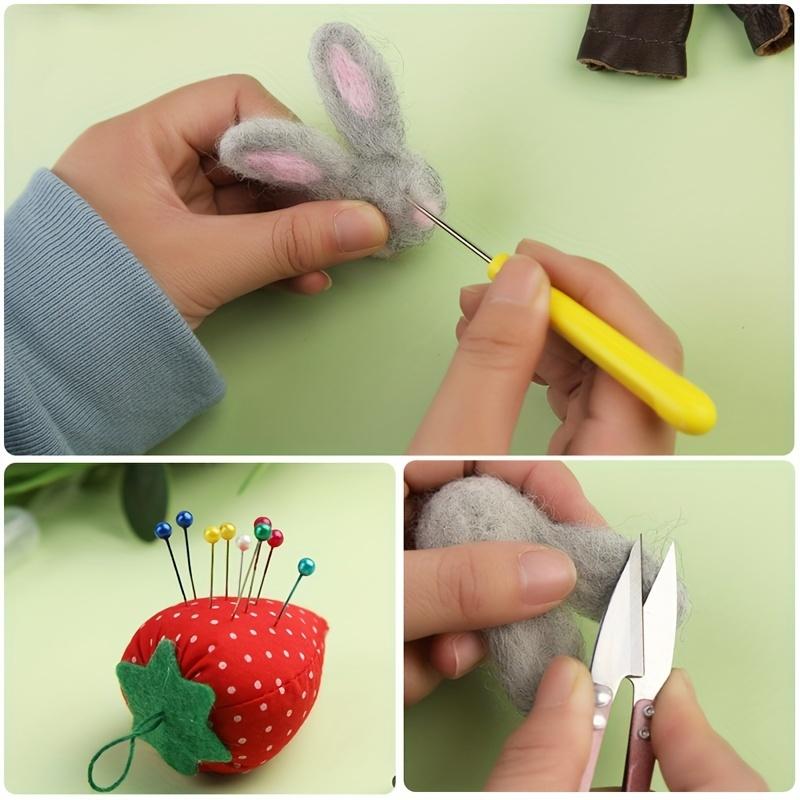 1set Felting Needles, Complete Needle Felting Kit, Needle Felting Supplies with 8-Needle Felting Tool, 36/38/40 Gauge Felting Needles, Sewing Pins, Foam Mat, Scissors for Beginner Professional