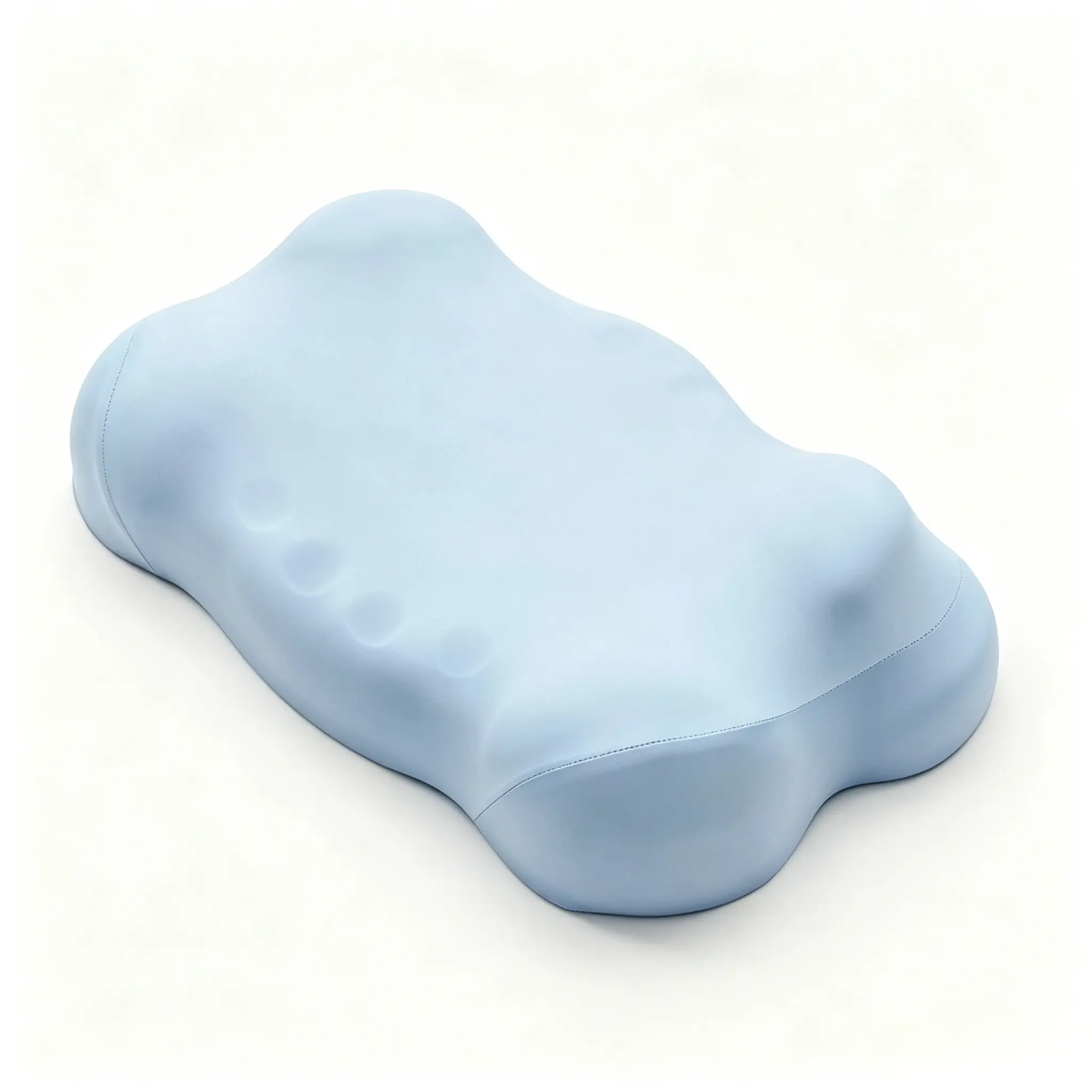Light Blue Contour Cloud Neck Support Pillow, Breathable Cool Cover, Perfect Side & Back Sleeper Pillow With Strong Rebound Memory Foam For All Night Deep Sleep