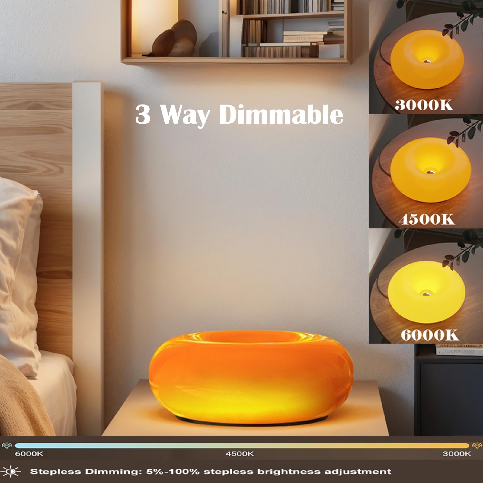 Modern Orange Donut Lamp, Plug-in Bedside Lamp & Wall Sconce, Mid-Century Modern Decor Wall Mount Light, Creative Orange Ambient Lighting for Living Room, Reading Room & Hallway multifunctional tool Modern Orange Donut Lamp, Plug-in Bedside Lamp & Wall Sconce, Mid-Century Modern Decor Wall Mount Light, Creative Orange Ambient Lighting for Living Room, Reading Room & Hallway multifunctional tool