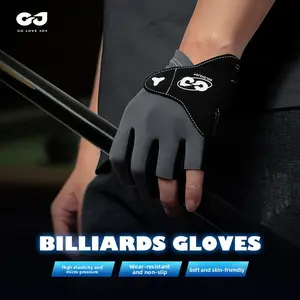 Fixed-handled billiard gloves for professional billiards, semi-fingered, high elasticity, wear-resistant, anti-slip, ultra-fine, high-grade snooker table tennis gloves, thin style, three-fingered, breathable, anti-slip, exposed fingers