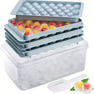 MIUVA Triple Ice Ball Mold with Lid and Case, 99 Cavities Soft Food Grade Ice Cube Tray, Ice Tray Freezer, Ice Ball Maker, Makes 1.2 Inch Ice Balls for Soft Drinks, Whiskey, Cocktails, etc., Mother's Day Gifts