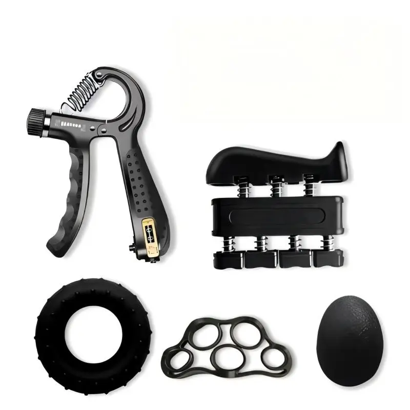 5PCSGrip Strength Trainer Kit with Finger Exerciser, Hand Grip Strengthener, Hand Extension Exerciser, Hand Exercise Ball and Forearm Workout Ring for Muscle Building and Injury Recover