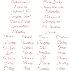 42-Piece Budget Planning Sticker Set, Paper Material, Loose-Leaf Cover & Cash Envelope Labels, Weekly Organizer, Weekly Planner, Financial Management Tools