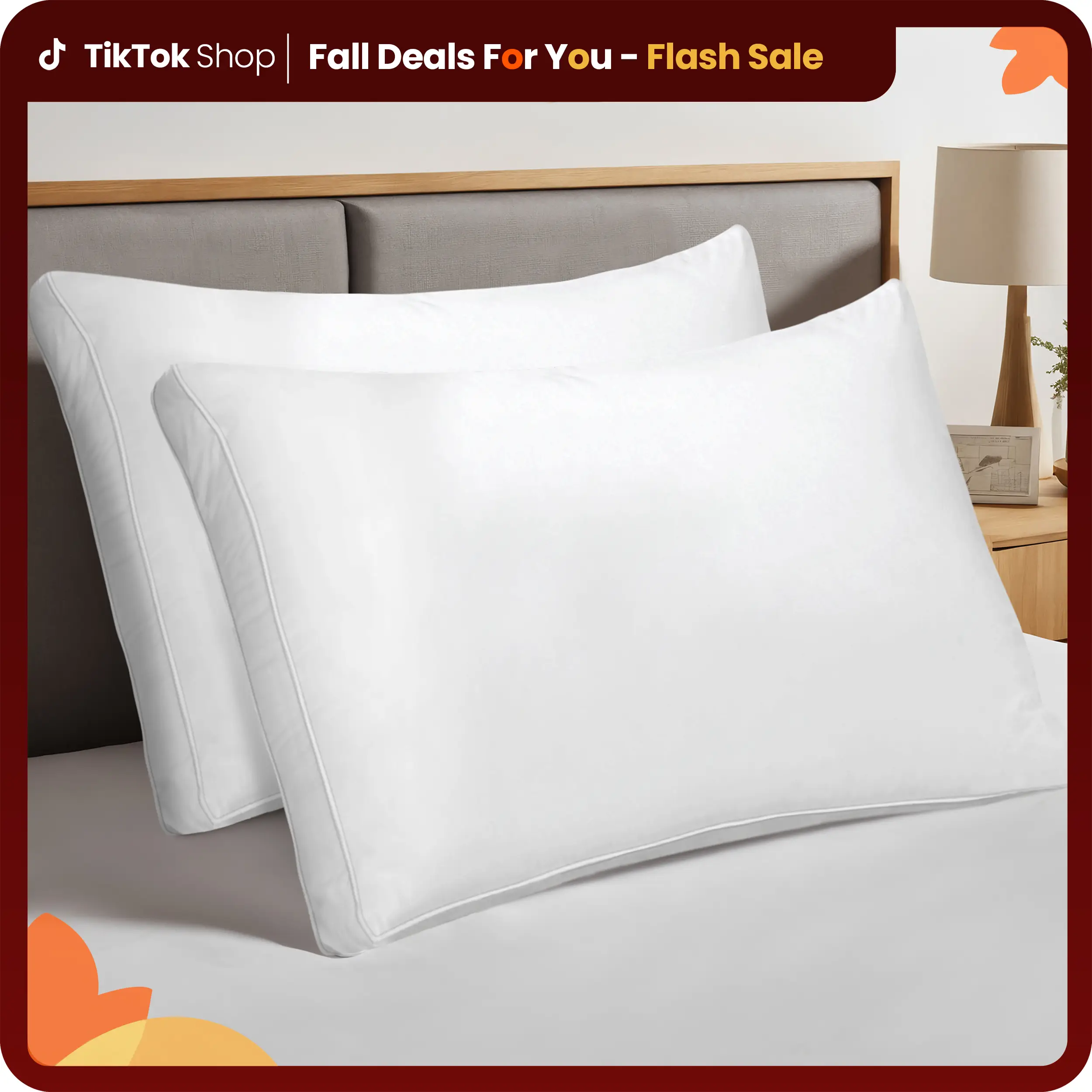 【Fall Deals For You】Utopia Hotel Quality Gusseted Pillows Set of 2 for Back, Stomach or Side Sleepers - King & Queen Size (White)