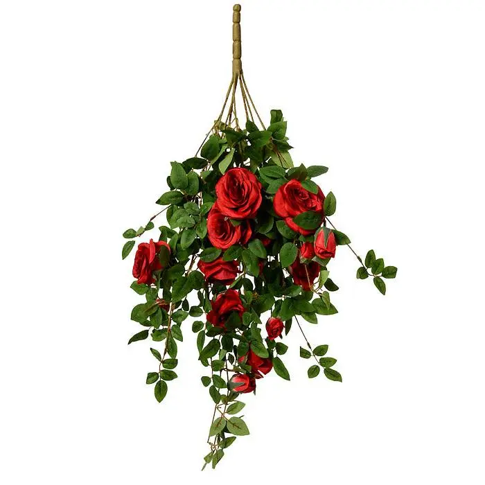 33.5" Rose Hanging Bush Red
