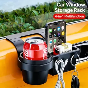 4-in-1 Car Door Cup Holder & Storage Tray - Hanging Drink Organizer for Coffee Fits Cars, Trucks & SUVs Viral TikTok Interior Accessory for Truck Guys