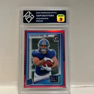 2025 Donruss Optic Rookie Trading Card #228, Cam Skattebo, King Card Grading Mint 9