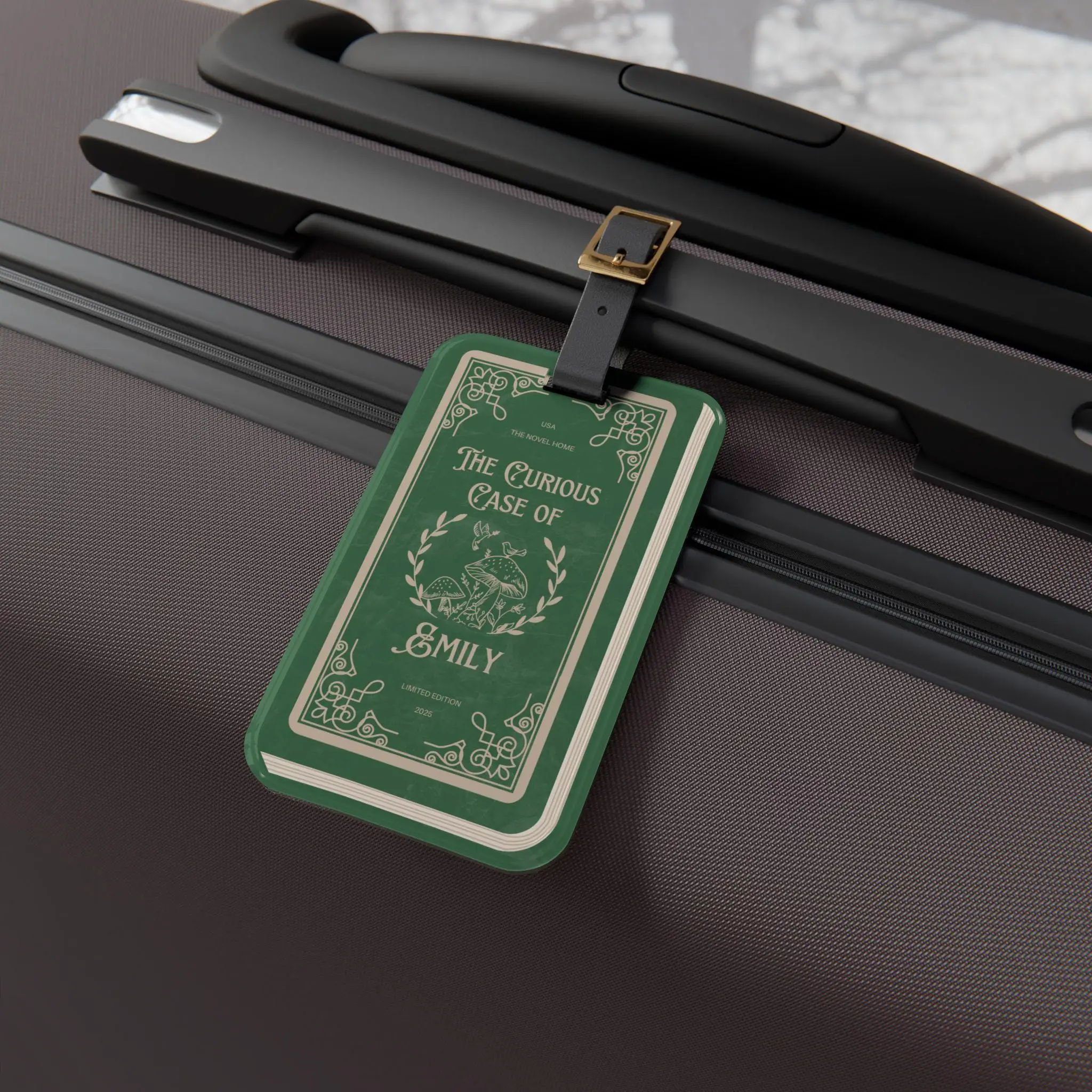 Custom Luggage Tag | Personalized Gift For Book Lover | Unique Literary Travel Accessory | Faux Leather Tag For Travel Suitcase, Backpack